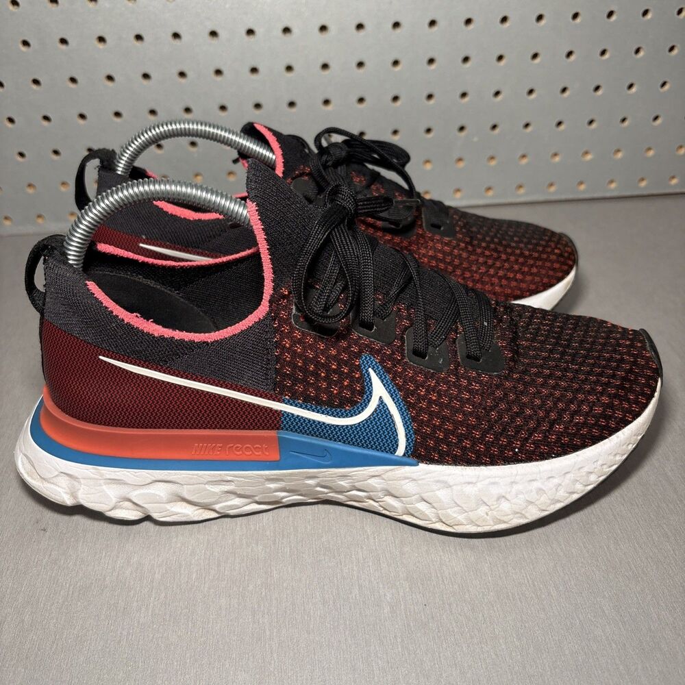 Nike React Infinity Run Flyknit Shoes Mens Size 9 Red Black Running Sneakers